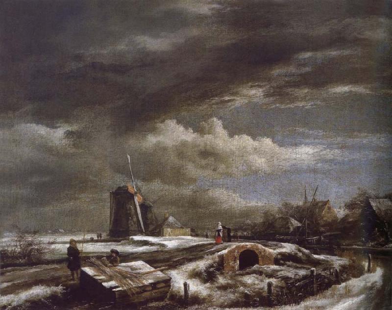 Jacob van Ruisdael Winter Landscape France oil painting art